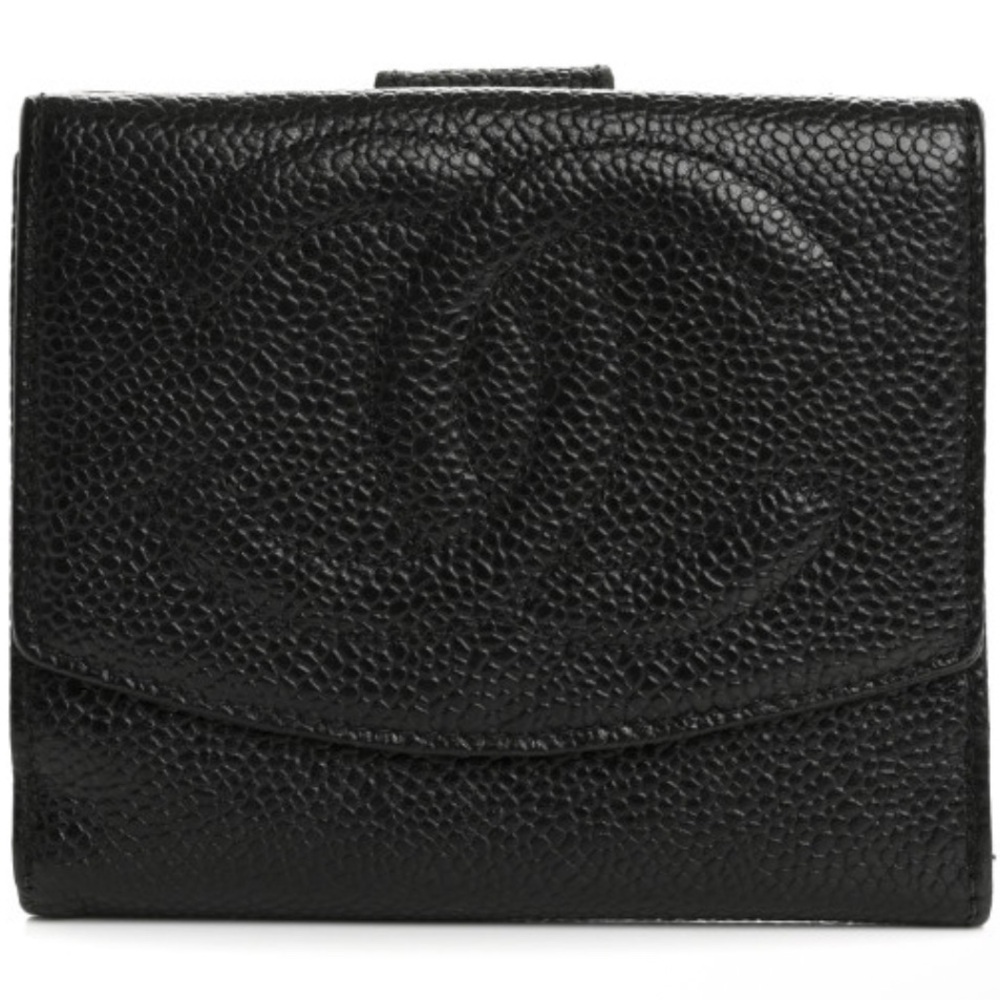 Chanel Textured Black Leather Wallet